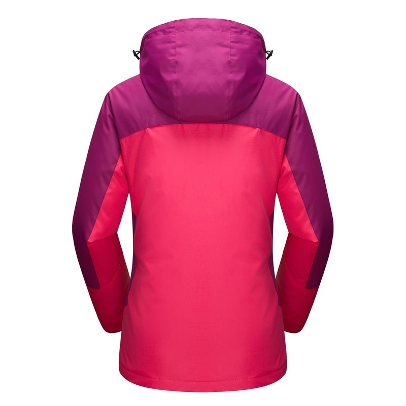 MAGCOMSEN Snow Jackets Women Winter Coats for Women Winter Ski Jacket 3 In 1 Jacket Waterproof Insulated Skiing Jacket Rose 2XL - Image 2
